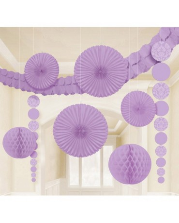 Fialový set dekorácií 9ks