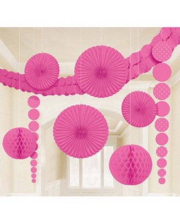 Ružový set dekorácií 9ks