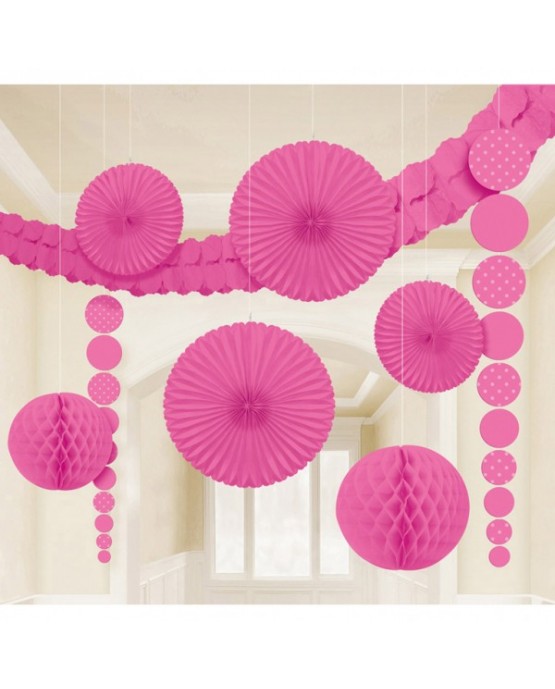 Ružový set dekorácií 9ks