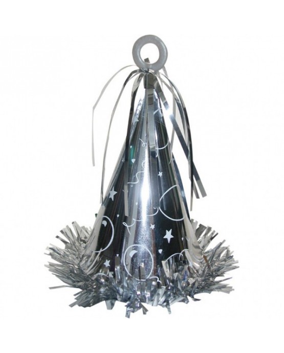 Závažie na balóny -klobúčik-strieborný