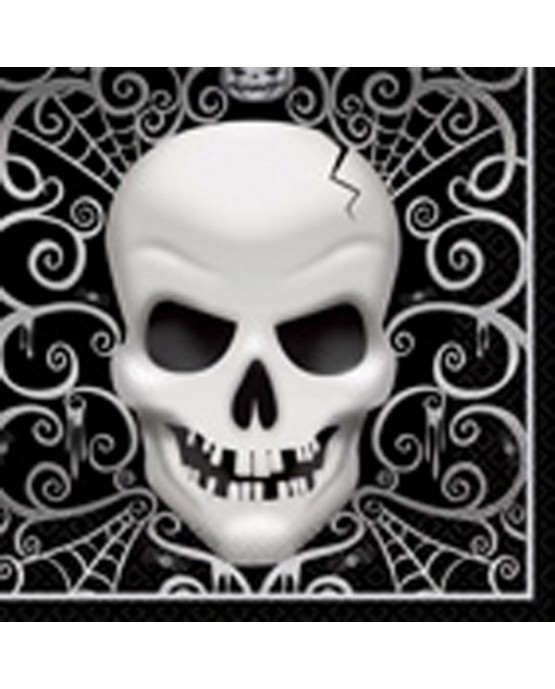 Servítky strašidelná lebka 33x33cm 16ks