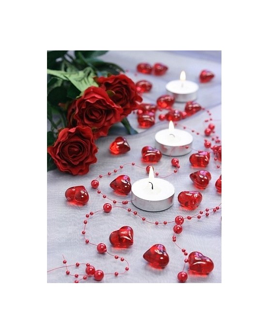 Dekorácia srdce -červené 2,1cm 30ks