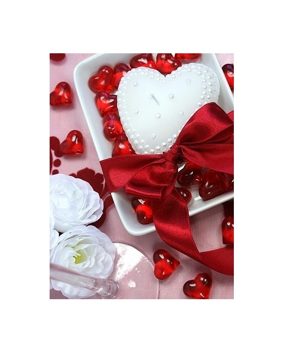 Dekorácia srdce -červené 2,1cm 30ks