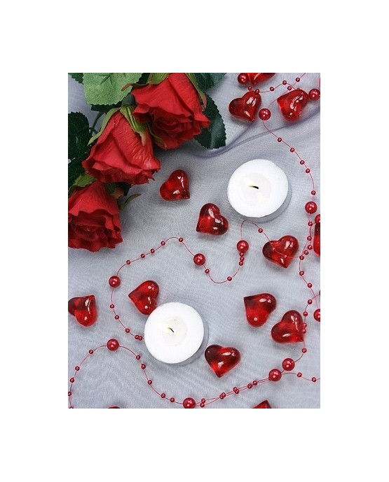 Dekorácia srdce -červené 2,1cm 30ks