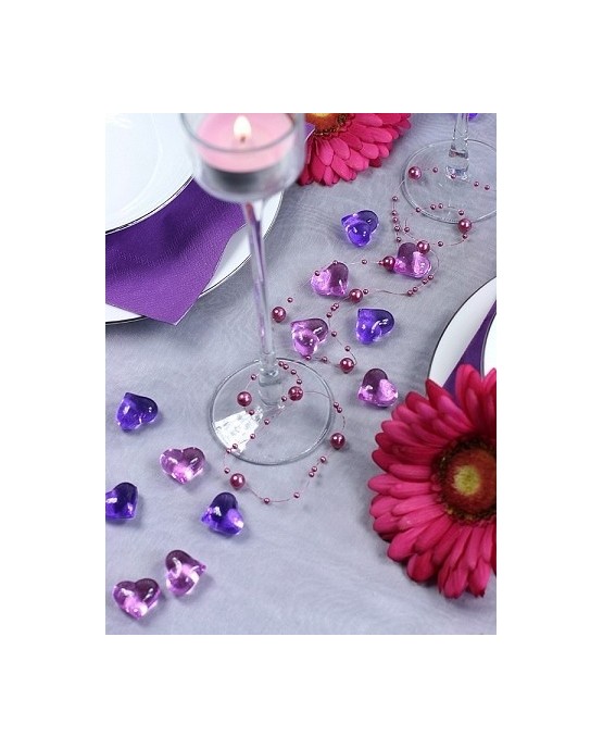 Dekorácia srdce -fialové 2,1cm 30ks