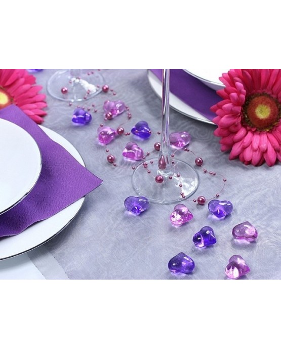 Dekorácia srdce -fialové 2,1cm 30ks