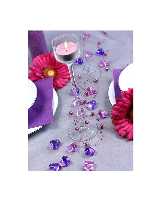 Dekorácia- srdce -bledofialové 2,1cm 30ks