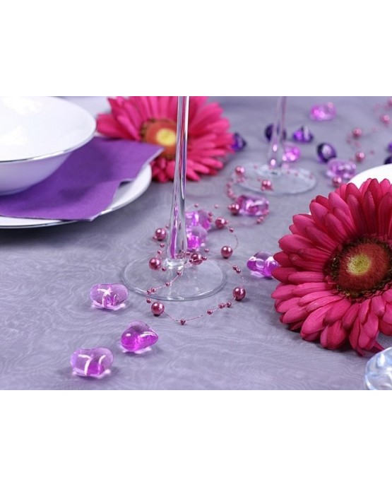 Dekorácia- srdce -bledofialové 2,1cm 30ks