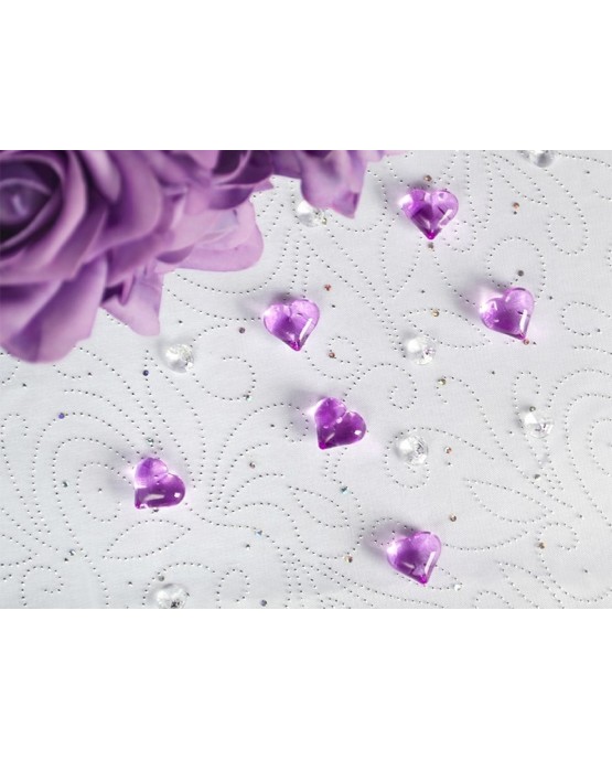 Dekorácia- srdce -bledofialové 2,1cm 30ks