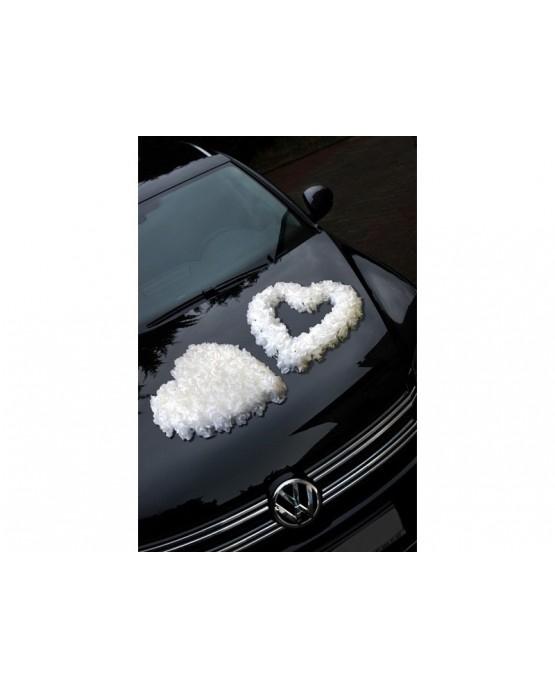 Dekorácia-biele srdce z ruží