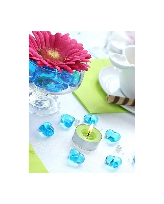 Dekorácia-srdce -tyrkysové 2,1cm 30ks