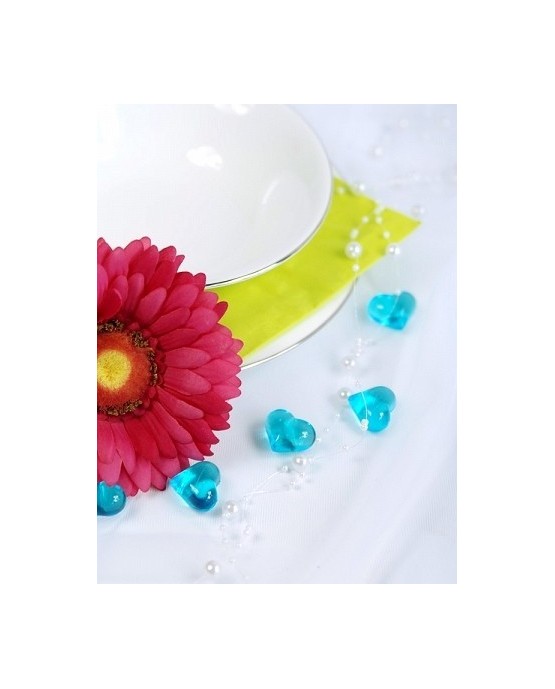 Dekorácia-srdce -tyrkysové 2,1cm 30ks