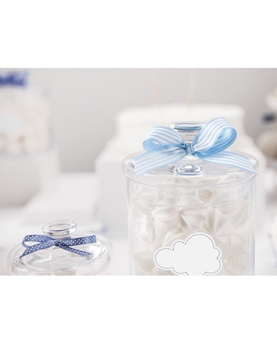 Dekoračná stuha -pásiky-modrá 10m