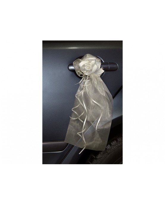 Ozdoba na kľučky-kvet - krémový 2ks