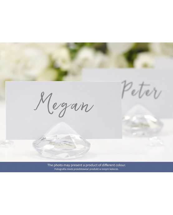 Stojan na menovky- diamant - priehľadný 10ks