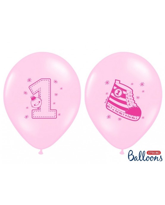 Latexové balóny -topánka a číslo -ružové 30cm 10ks