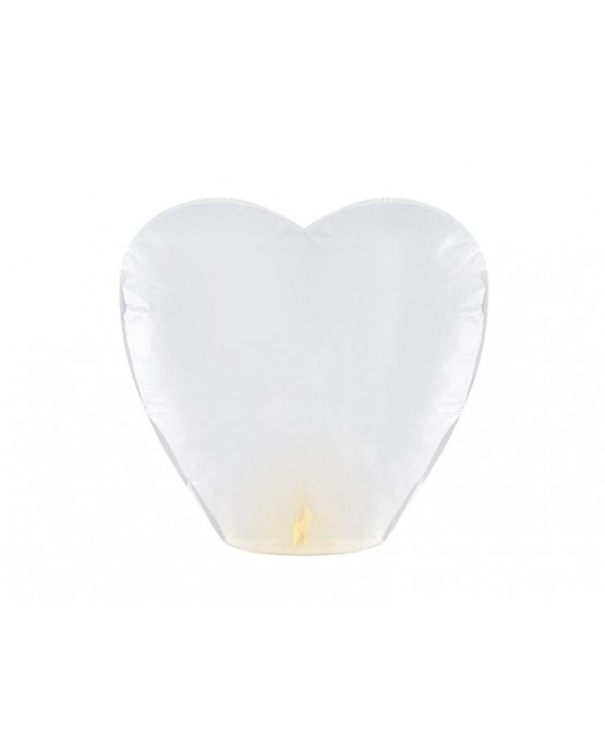 Lampión šťastia-biele srdce 1ks