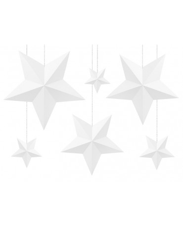 Dekorácia hviezdy -biele 6ks