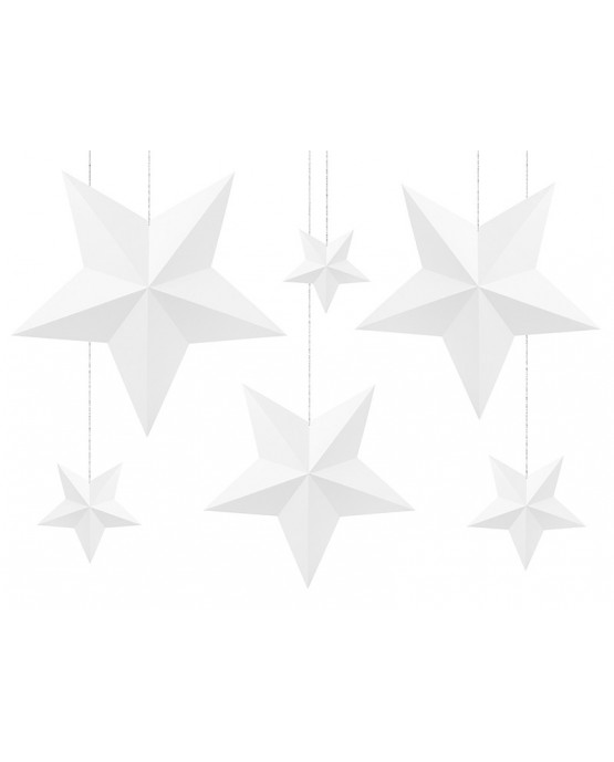 Dekorácia hviezdy -biele 6ks