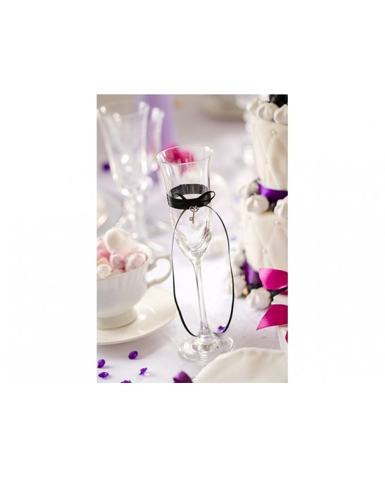 Poháre na šampanské - klúč a srdce 2ks
